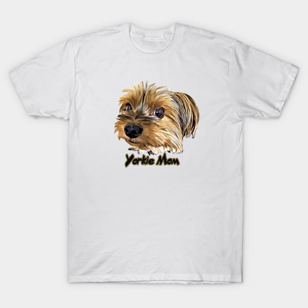 Yorkie Mom Cute Yorkshire Terrier T-Shirt by AdrianaHolmesArt